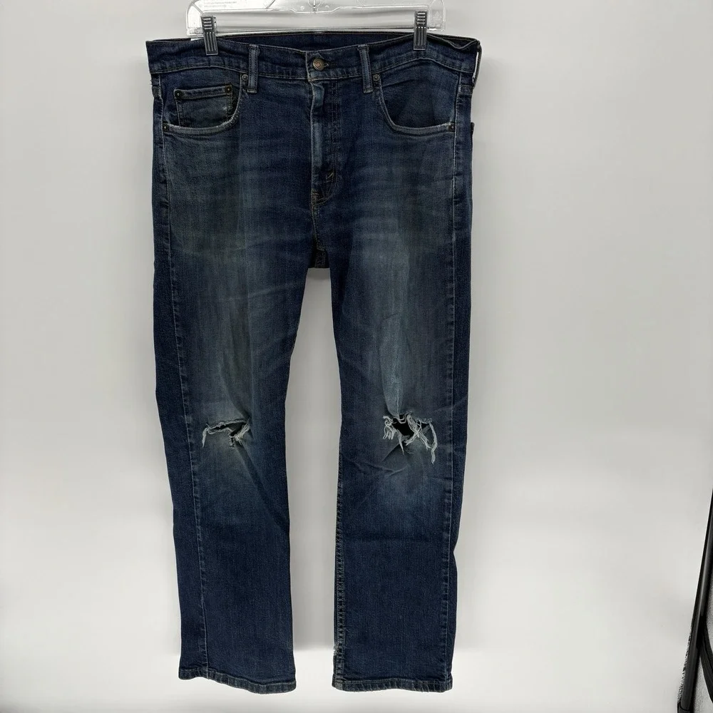 Levi's 559 Jeans Mens 34X30 (34x29) Relaxed Straight Dark‎ Wash Blue Denim Fit